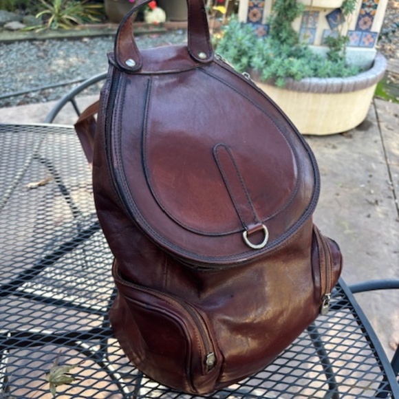 Italian Leather Vintage Backpack- Preowned/Made in Italy main image 10